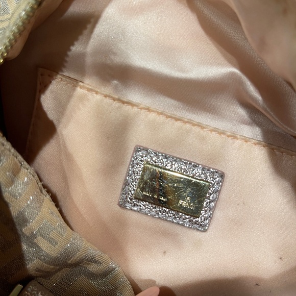 Authentic Vintage Fendi Metallic Boston Bag Zucchino Canvas - Picture 11 of 11